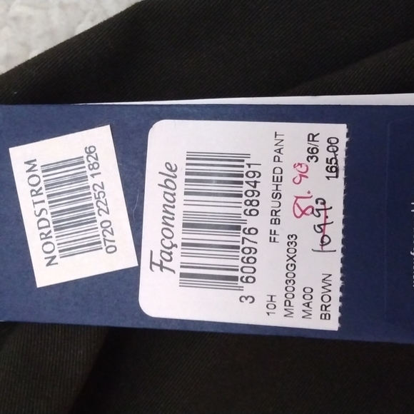 NWT Faconnable Brown Cotton/Wool Pants 36 - 31.5 - Picture 9 of 14